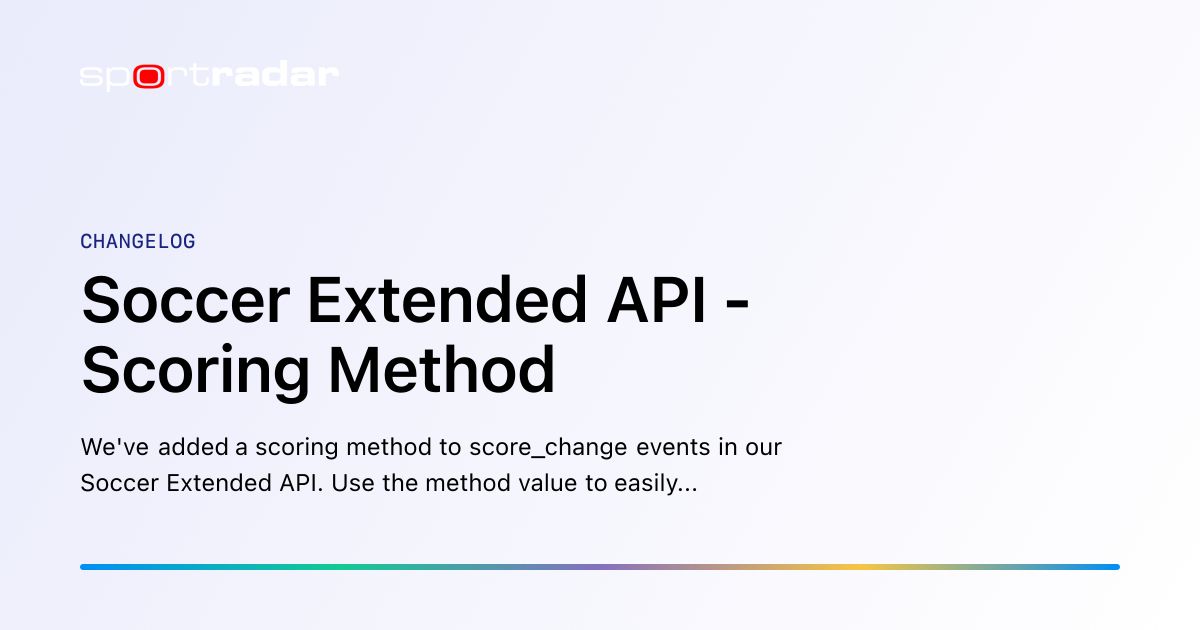 Soccer Extended API - Scoring Method