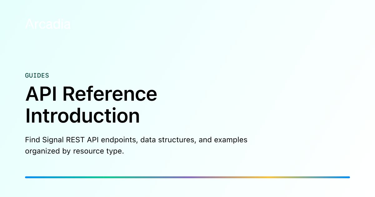 API Reference Introduction