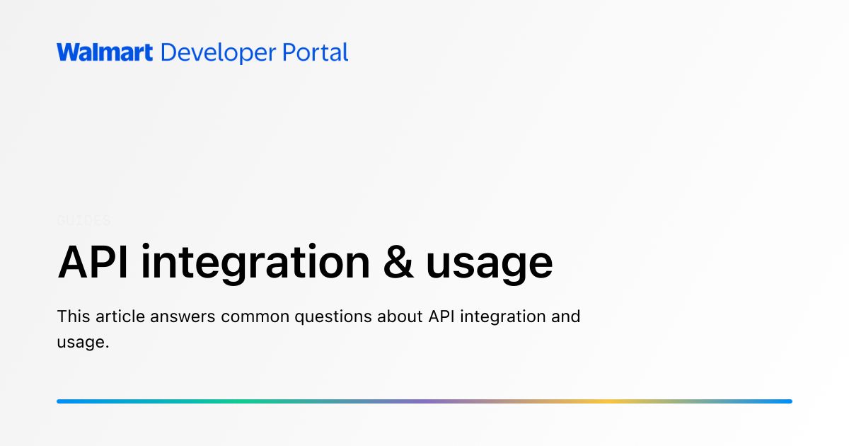 Api My API integration & usage