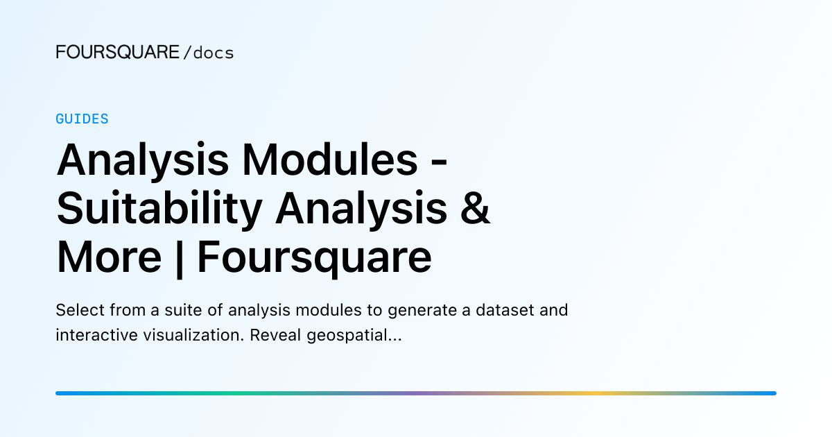 Analysis Modules