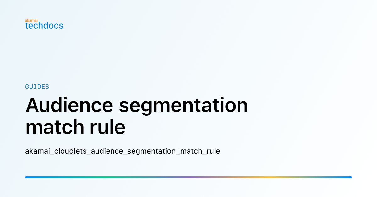 Audience segmentation match rule