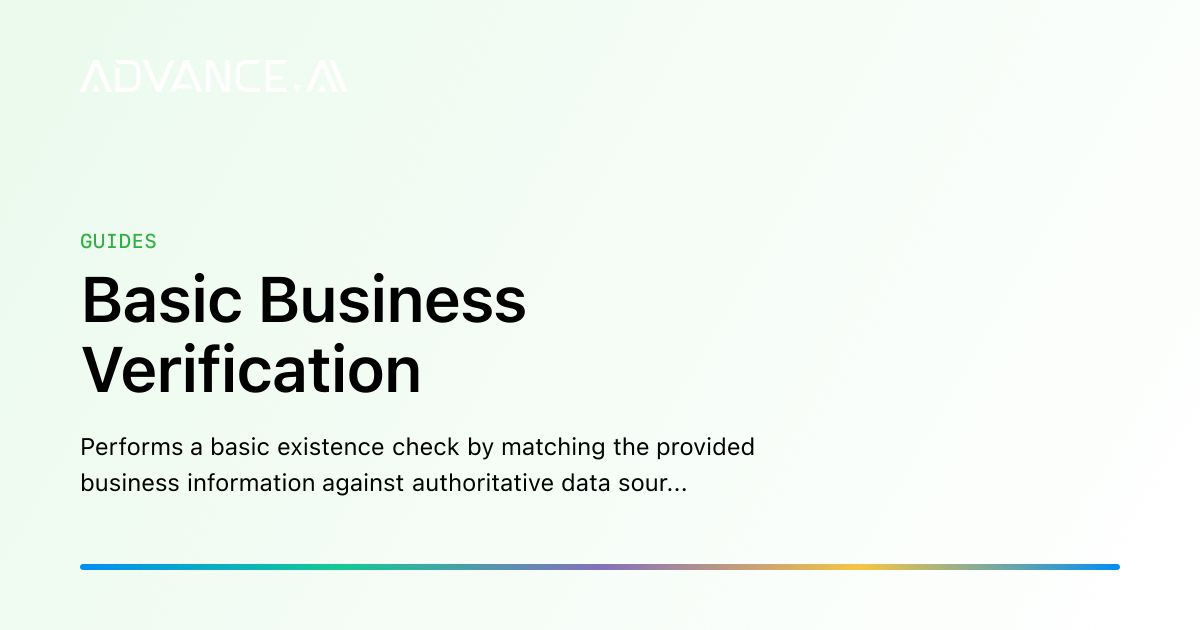 Basic Business Verification