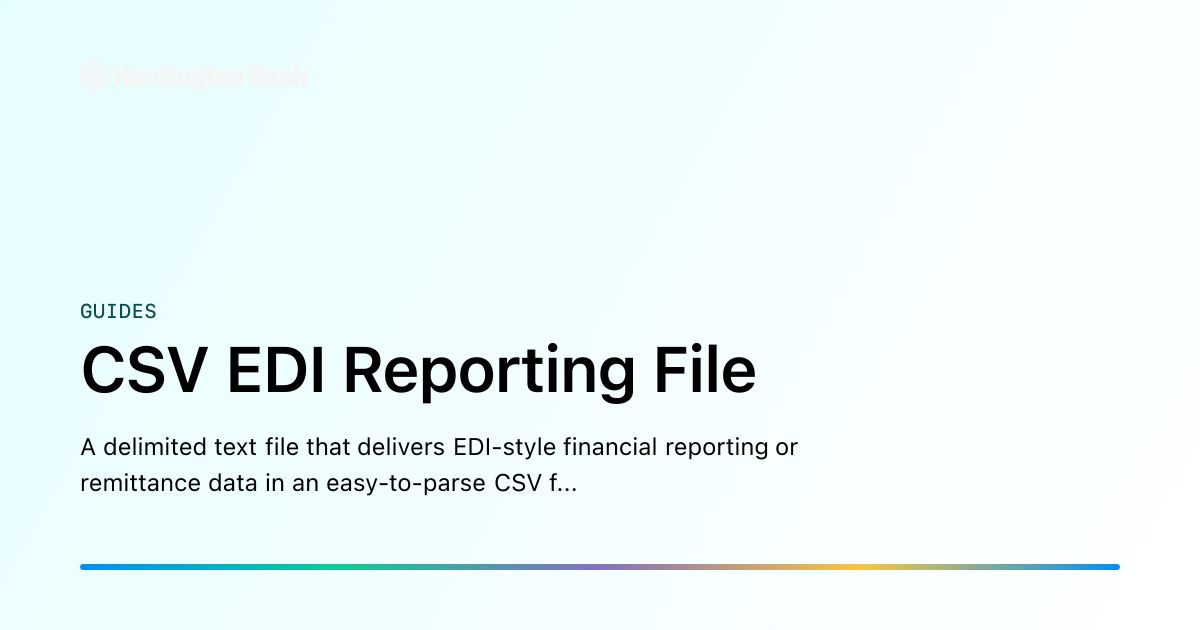 CSV EDI Reporting File