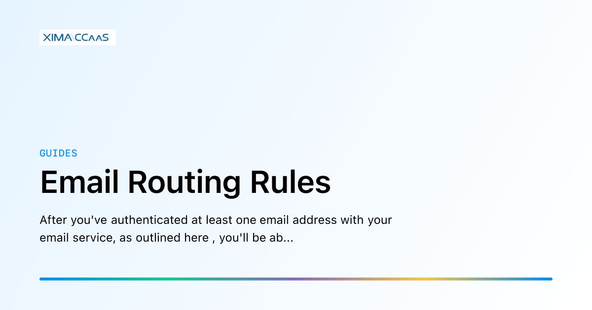 Email Routing Rules
