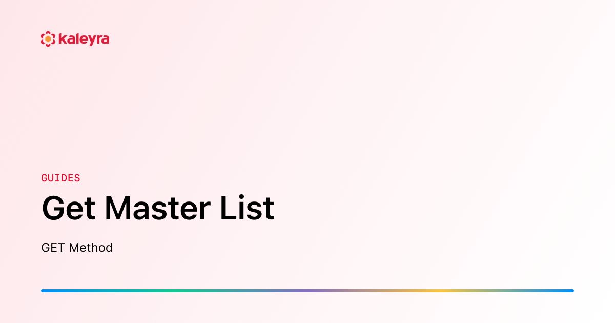 Get Master List