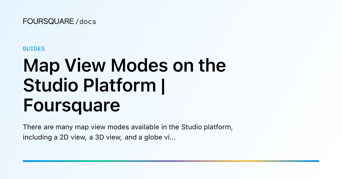 Map View Modes