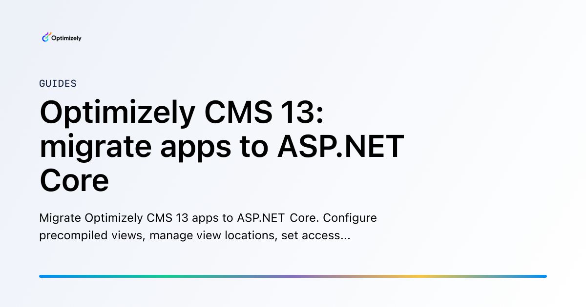 Migrate apps to ASP.NET Core