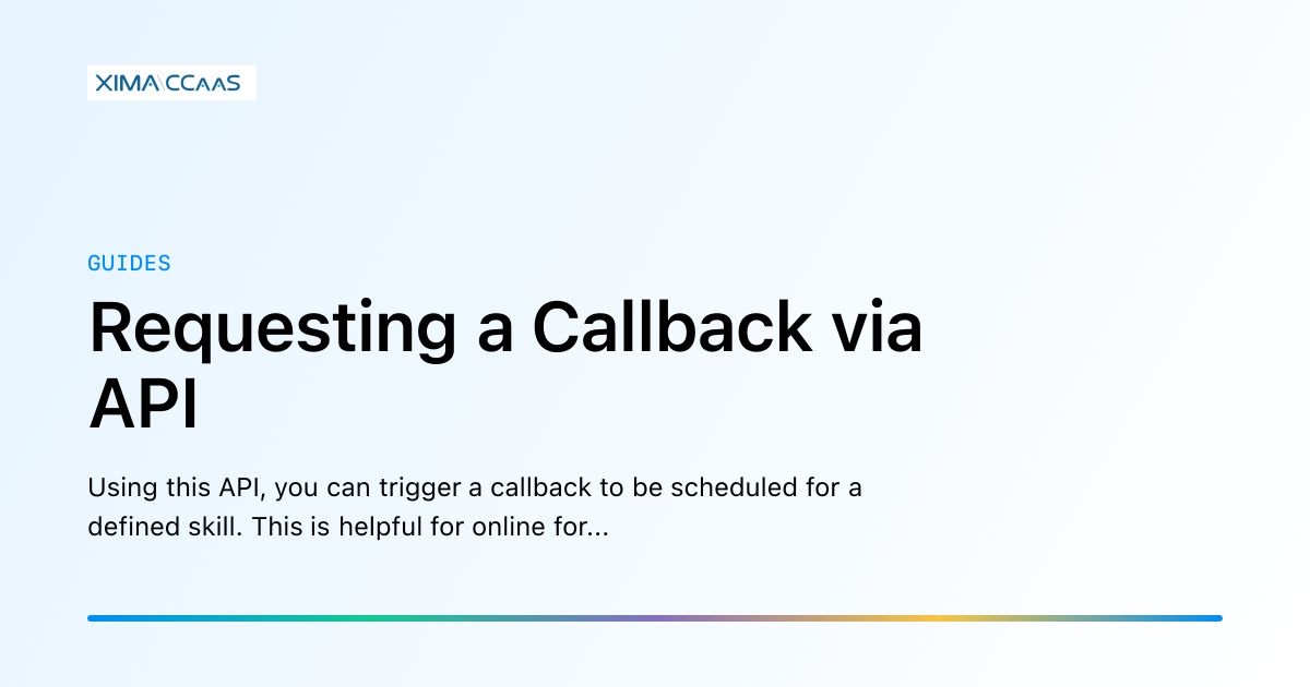 Requesting a Callback via API