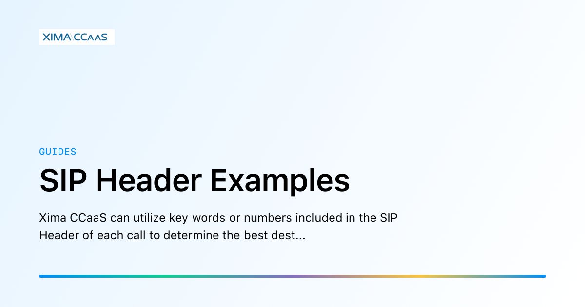SIP Header Examples