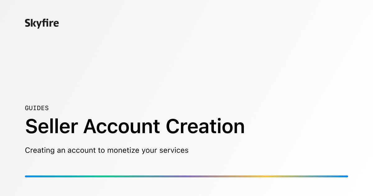 Seller Account Creation