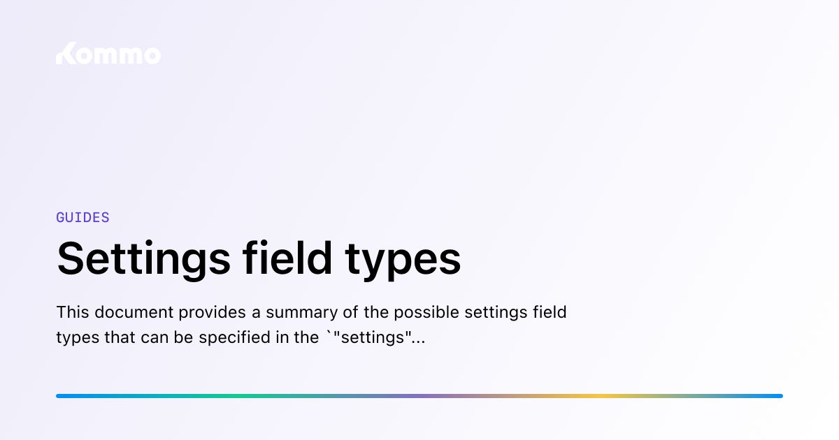 Code Status Types Settings field types