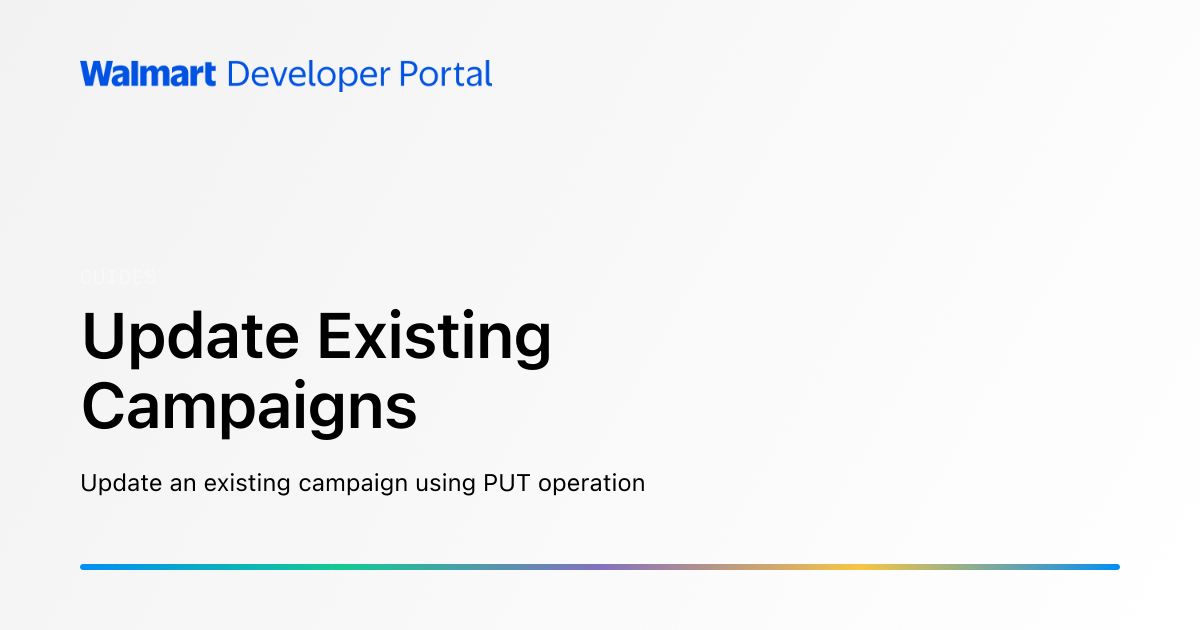 Update Existing Campaigns