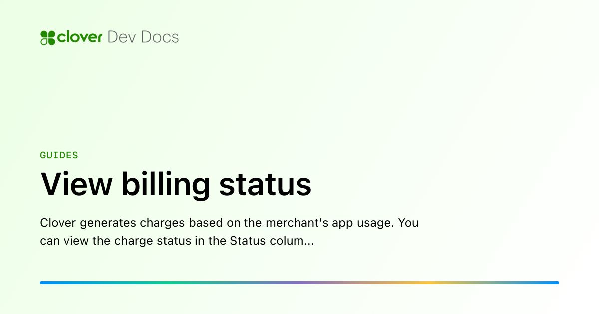 Sample Introduction Status View billing status