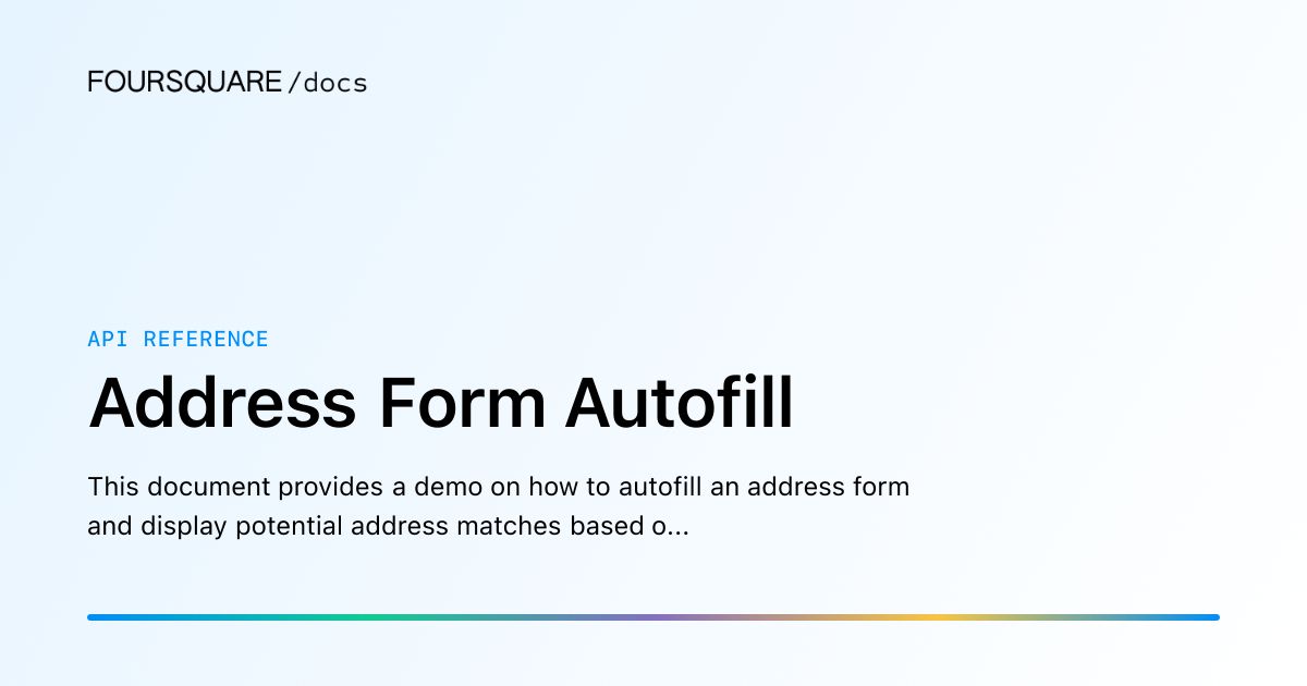 Address Form Autofill
