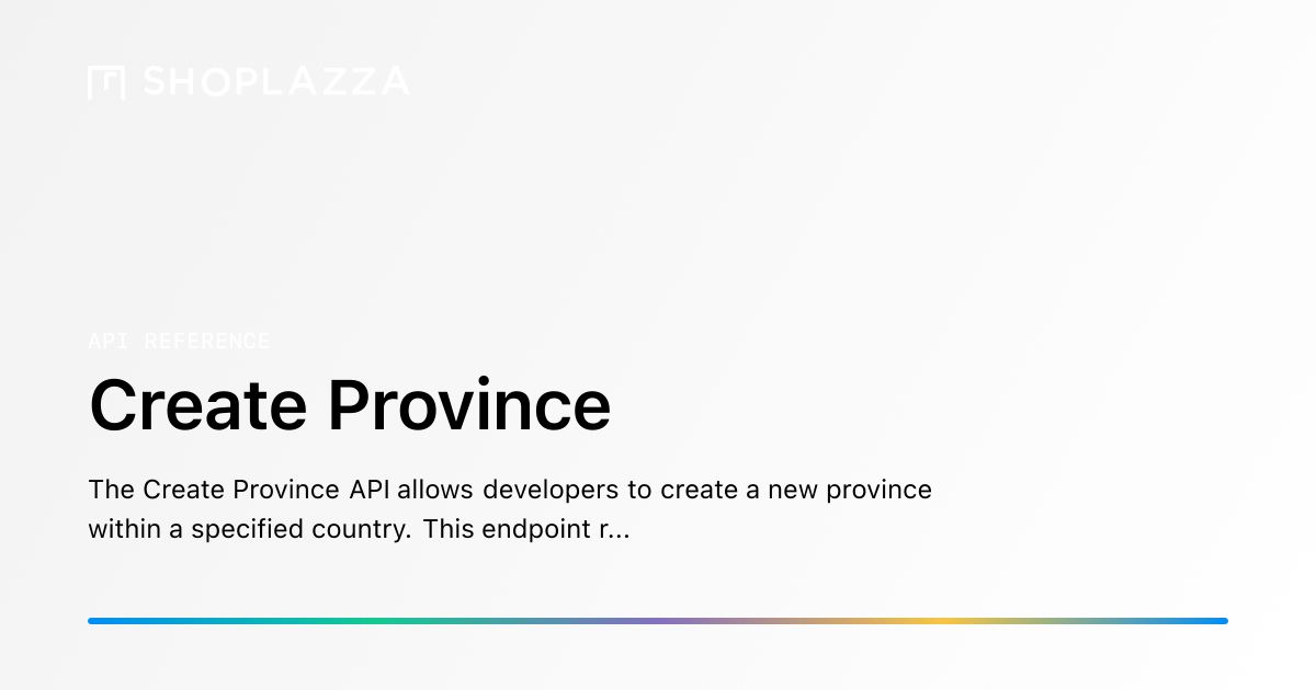 Create Province