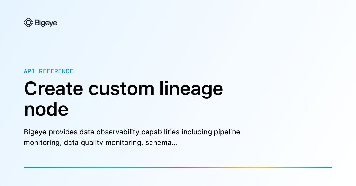 Create custom lineage node