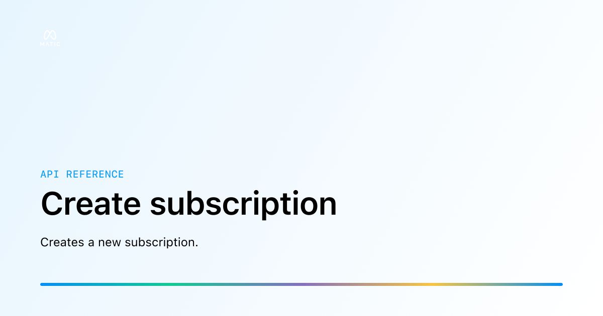 Create subscription