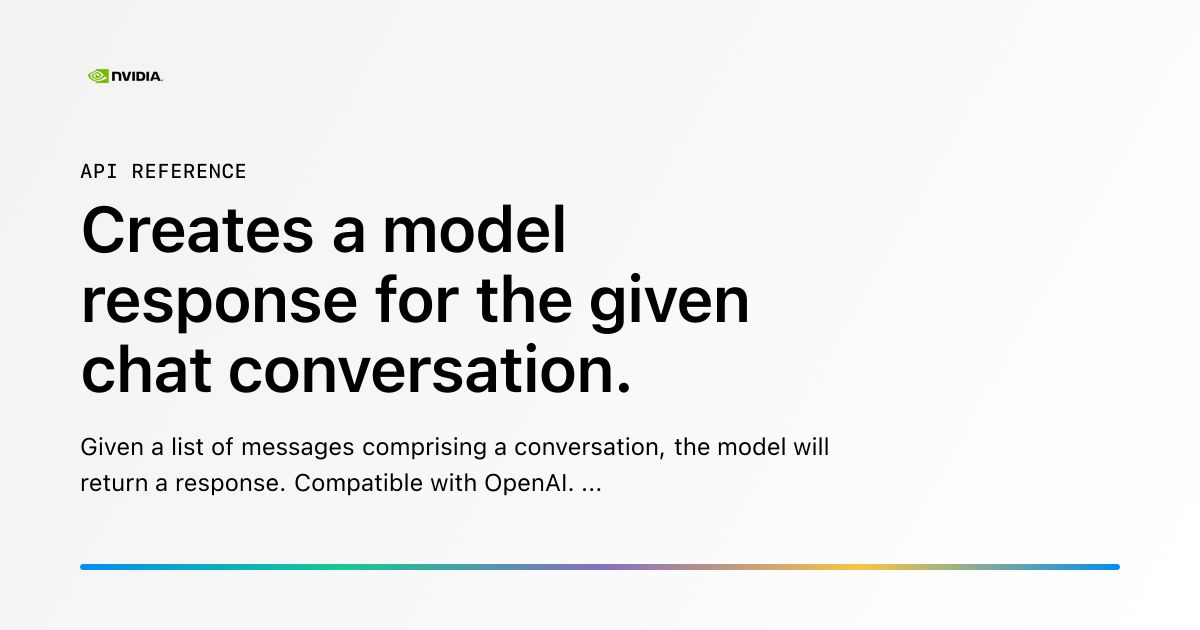 Creates a model response for the given chat conversation.