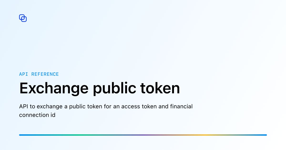 Exchange public token