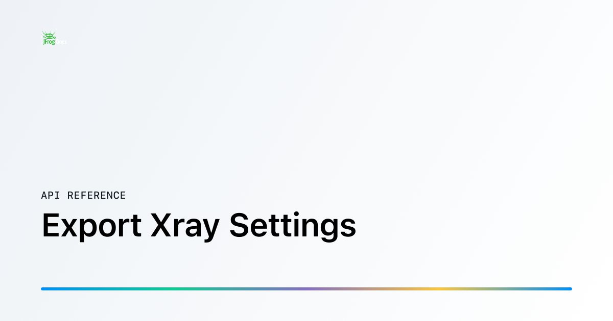 Export Xray Settings