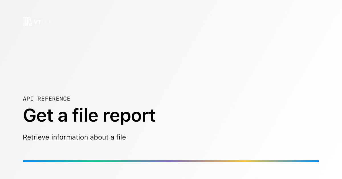 Get a file report