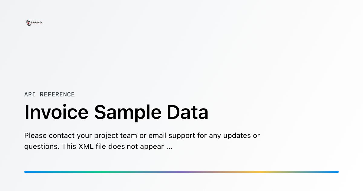 Invoice Sample Data