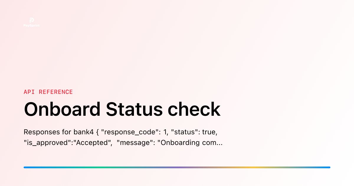 Onboard Status check