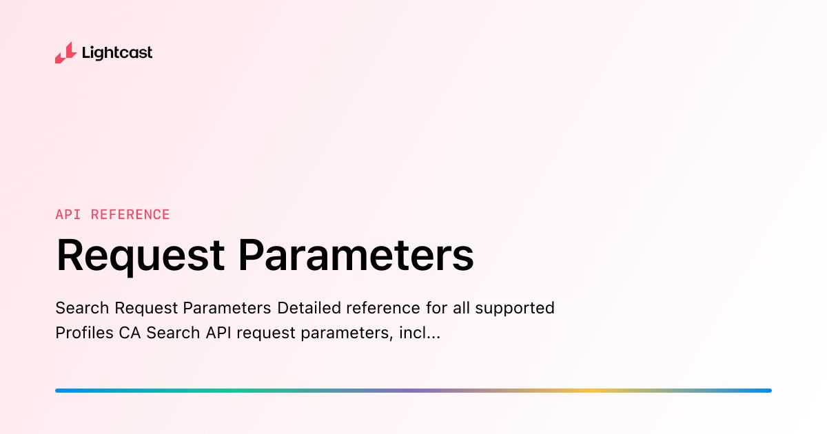 Api Request Parameters Request Parameters
