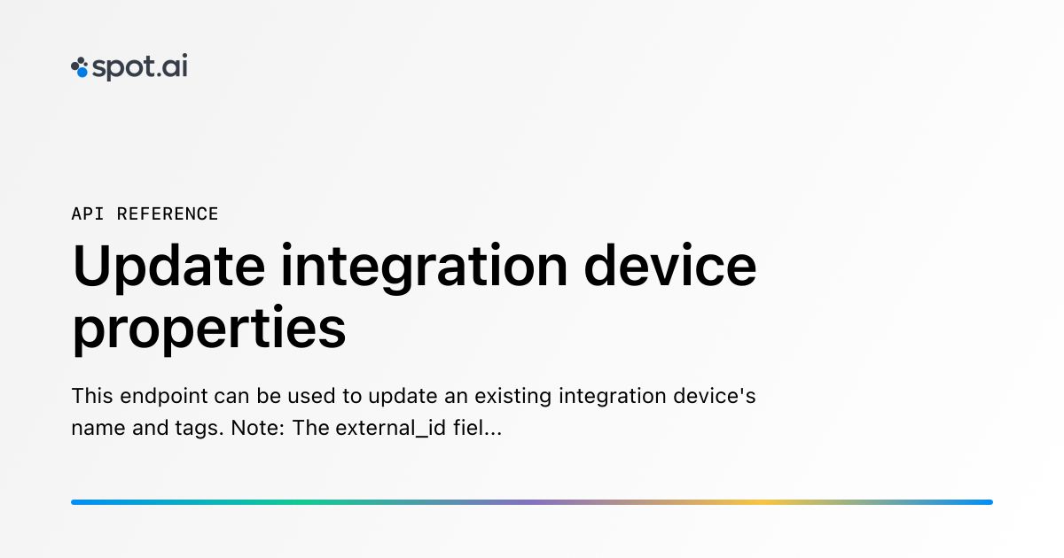 Update integration device properties