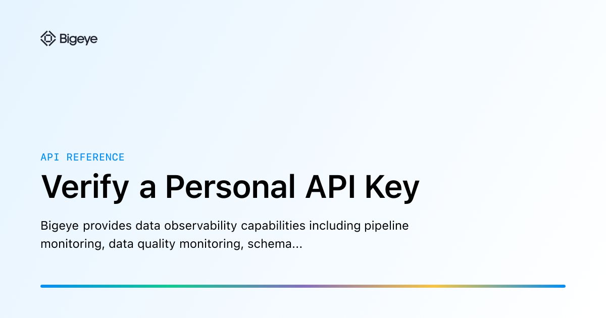 Verify a Personal API Key